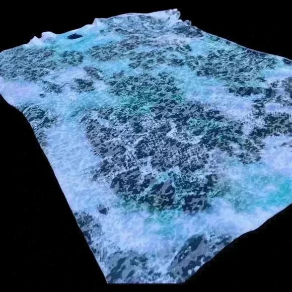 R23 Burn Out Tee Acid WashY2K Snake Animal Print Blue White Semi Sheer Retro L - Picture 6 of 7